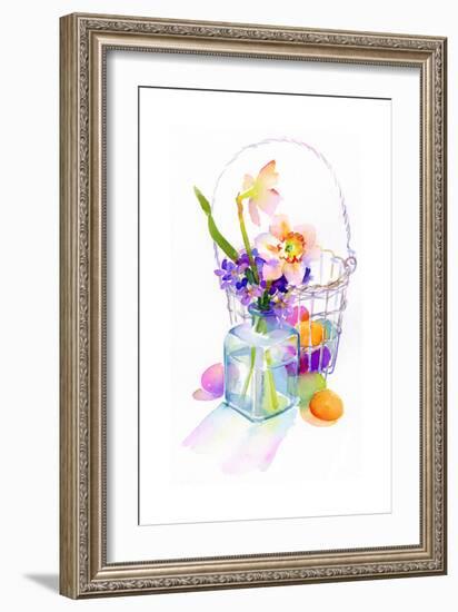 Egg Basket with Flowers, 2014-John Keeling-Framed Giclee Print