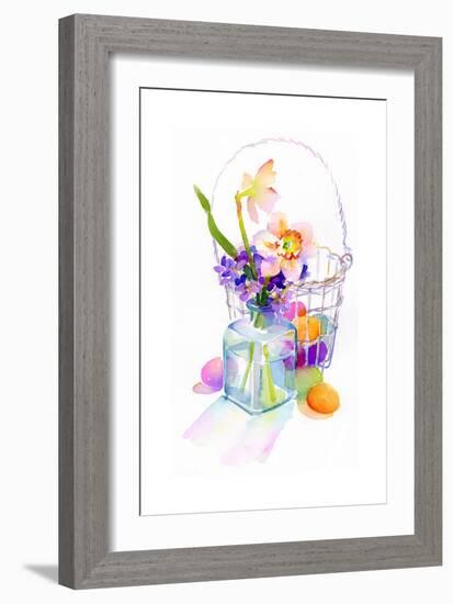 Egg Basket with Flowers, 2014-John Keeling-Framed Giclee Print