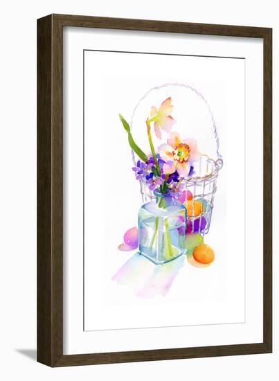 Egg Basket with Flowers, 2014-John Keeling-Framed Giclee Print