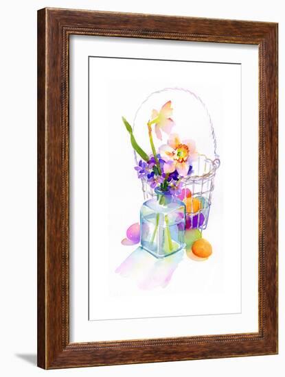 Egg Basket with Flowers, 2014-John Keeling-Framed Giclee Print