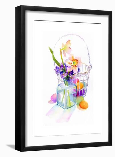 Egg Basket with Flowers, 2014-John Keeling-Framed Giclee Print