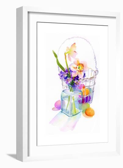 Egg Basket with Flowers, 2014-John Keeling-Framed Giclee Print