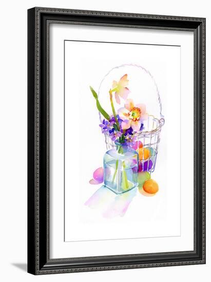 Egg Basket with Flowers, 2014-John Keeling-Framed Giclee Print