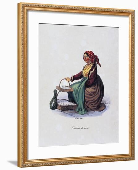 Egg Seller, by Gaetano Dura (1805-1878), Lithograph, Italy, 19th Century-null-Framed Giclee Print