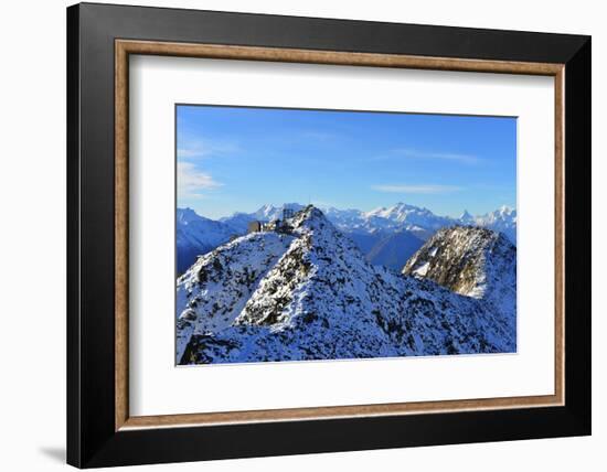 Eggishorn cable car station and the Matterhorn in the distance, Jungfrau-Aletsch, UNESCO World Heri-Christian Kober-Framed Photographic Print