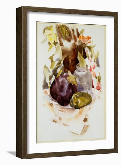 Eggplant and Green Pepper, 1925 (W/C & Graphite on Paper)-Charles Demuth-Framed Giclee Print