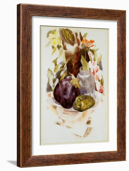 Eggplant and Green Pepper, 1925 (W/C & Graphite on Paper)-Charles Demuth-Framed Giclee Print