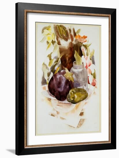 Eggplant and Green Pepper, 1925 (W/C & Graphite on Paper)-Charles Demuth-Framed Giclee Print