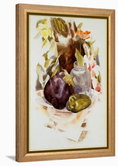 Eggplant and Green Pepper, 1925 (W/C & Graphite on Paper)-Charles Demuth-Framed Premier Image Canvas