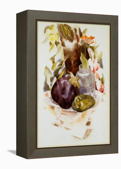 Eggplant and Green Pepper, 1925 (W/C & Graphite on Paper)-Charles Demuth-Framed Premier Image Canvas