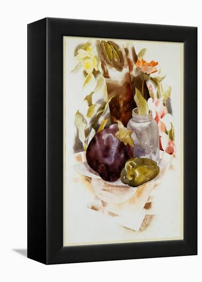 Eggplant and Green Pepper, 1925 (W/C & Graphite on Paper)-Charles Demuth-Framed Premier Image Canvas