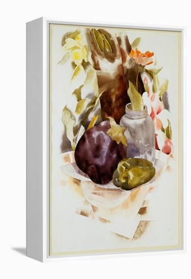 Eggplant and Green Pepper, 1925 (W/C & Graphite on Paper)-Charles Demuth-Framed Premier Image Canvas