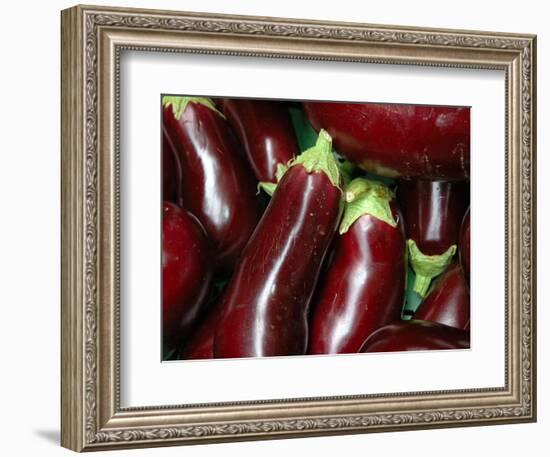 Eggplant For Sale at Market, Bellinzona, Switzerland-Lisa S. Engelbrecht-Framed Photographic Print