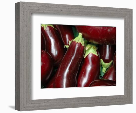 Eggplant For Sale at Market, Bellinzona, Switzerland-Lisa S. Engelbrecht-Framed Photographic Print