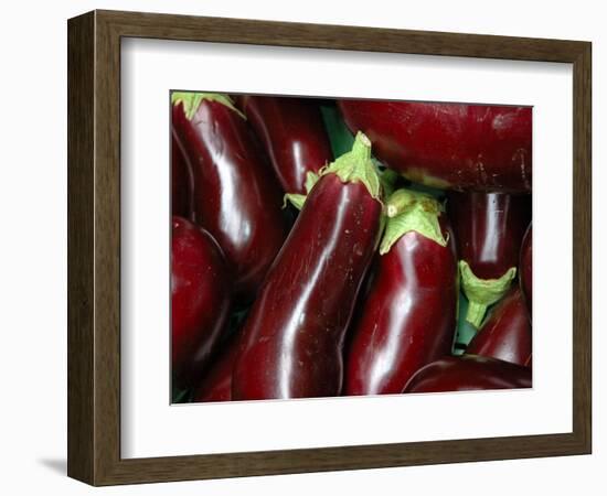 Eggplant For Sale at Market, Bellinzona, Switzerland-Lisa S. Engelbrecht-Framed Photographic Print