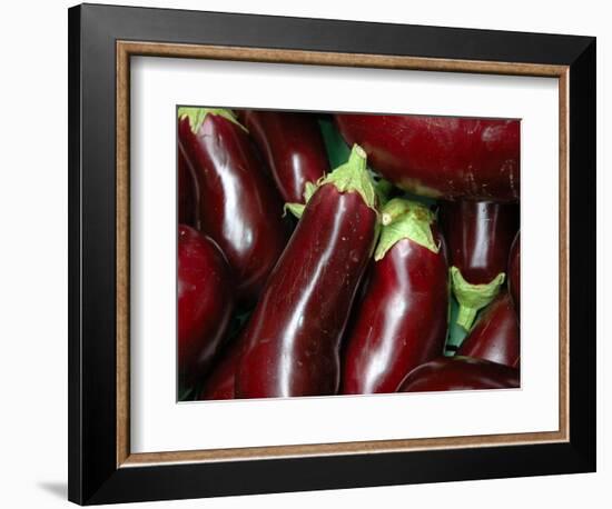 Eggplant For Sale at Market, Bellinzona, Switzerland-Lisa S. Engelbrecht-Framed Photographic Print