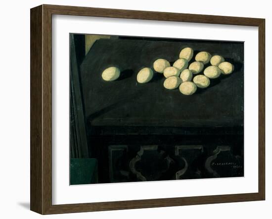 Eggs on a Chest of Drawers-Casorati Felice-Framed Giclee Print