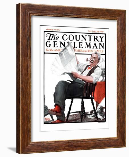 "Eggs Take Another Jump," Country Gentleman Cover, January 19, 1924-WM. Hoople-Framed Giclee Print