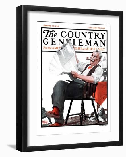 "Eggs Take Another Jump," Country Gentleman Cover, January 19, 1924-WM. Hoople-Framed Giclee Print