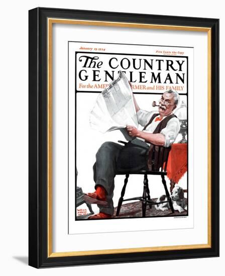 "Eggs Take Another Jump," Country Gentleman Cover, January 19, 1924-WM. Hoople-Framed Giclee Print