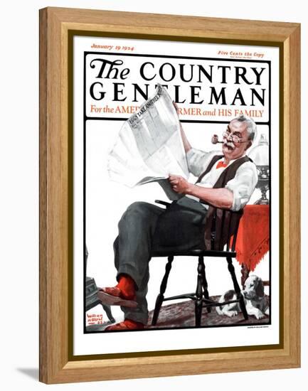 "Eggs Take Another Jump," Country Gentleman Cover, January 19, 1924-WM. Hoople-Framed Premier Image Canvas