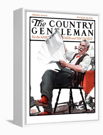 "Eggs Take Another Jump," Country Gentleman Cover, January 19, 1924-WM. Hoople-Framed Premier Image Canvas