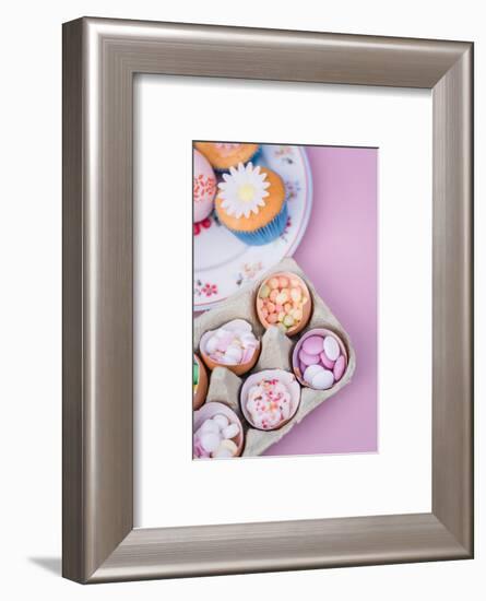 Eggshells filled with sweets, still life-mauritius images-Framed Photographic Print