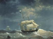 Sailing Ship at Sea-Egidius Linnig-Framed Giclee Print