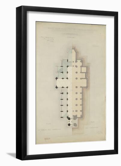 Eglise paroissiale à Napoléonville (Pontivy, Morbihan) : plan au niveau des terrasses, plan des-Marcellin Varcollier-Framed Giclee Print