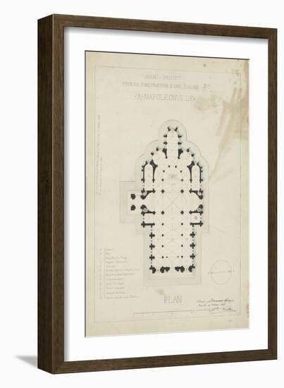 Eglise paroissiale à Napoléonville (Pontivy, Morbihan) : plan-Marcellin Varcollier-Framed Giclee Print