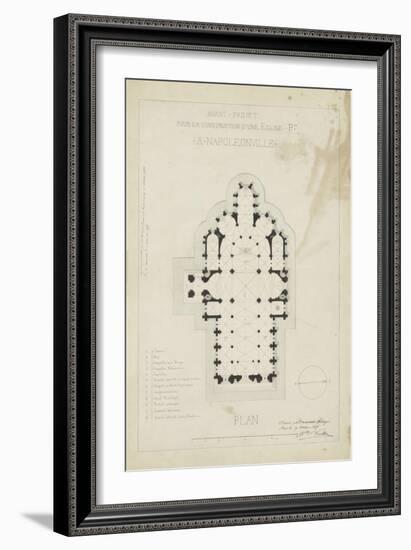 Eglise paroissiale à Napoléonville (Pontivy, Morbihan) : plan-Marcellin Varcollier-Framed Giclee Print