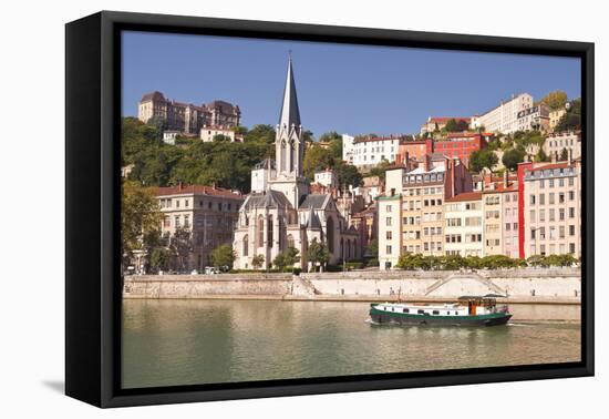 Eglise Saint George and Vieux Lyon on the Banks of the River Saone-Mark Sunderland-Framed Premier Image Canvas