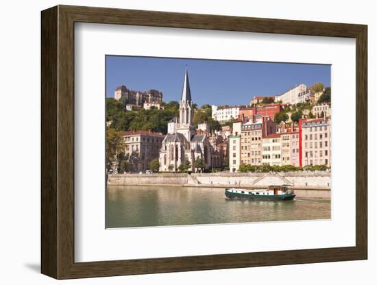 Eglise Saint George and Vieux Lyon on the Banks of the River Saone-Mark Sunderland-Framed Photographic Print