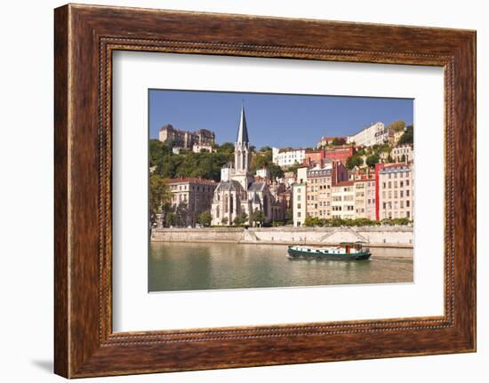 Eglise Saint George and Vieux Lyon on the Banks of the River Saone-Mark Sunderland-Framed Photographic Print