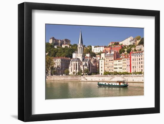 Eglise Saint George and Vieux Lyon on the Banks of the River Saone-Mark Sunderland-Framed Photographic Print