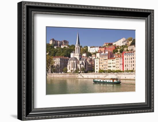 Eglise Saint George and Vieux Lyon on the Banks of the River Saone-Mark Sunderland-Framed Photographic Print