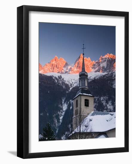 Eglise St. Michel, French Alps, Chamonix, France-Walter Bibikow-Framed Photographic Print