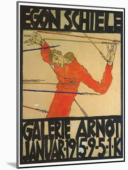 Egon Shiele For Galerie Arnot-Egon Schiele-Mounted Art Print