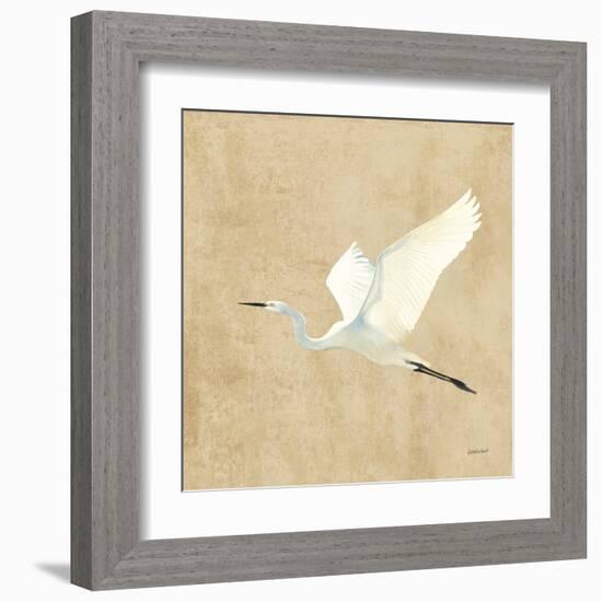 Egret Alighting II Flipped Neutral No Grass-Kathrine Lovell-Framed Art Print