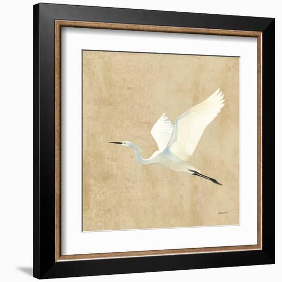 Egret Alighting II Flipped Neutral No Grass-Kathrine Lovell-Framed Art Print