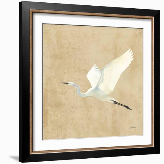 Egret Alighting II Flipped Neutral No Grass-Kathrine Lovell-Framed Art Print