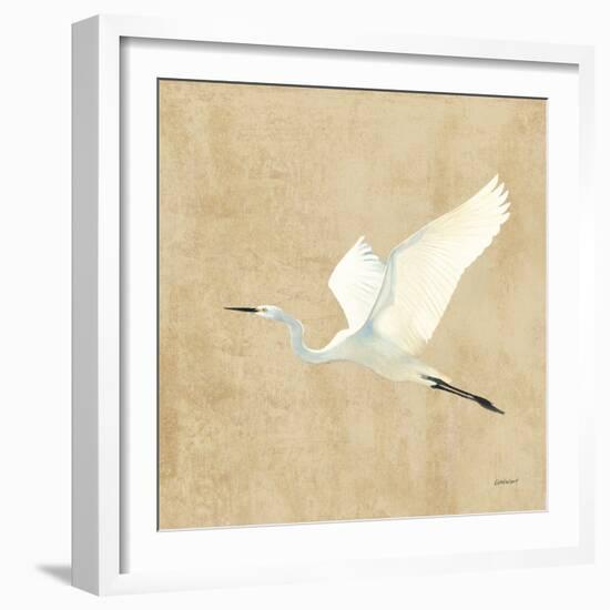 Egret Alighting II Flipped Neutral No Grass-Kathrine Lovell-Framed Art Print