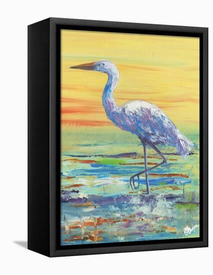 Egret Sunset II-Olivia Brewington-Framed Stretched Canvas