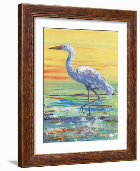 Egret Sunset II-Olivia Brewington-Framed Art Print