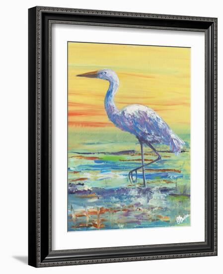 Egret Sunset II-Olivia Brewington-Framed Art Print