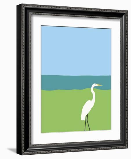 Egret-Jorey Hurley-Framed Art Print