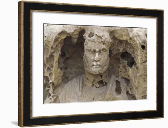 Egypt, Alexandria, Catacombs of Kom-Esh-Shuqafa, Interior of the Hypogeum, Detail of a Statue-null-Framed Giclee Print