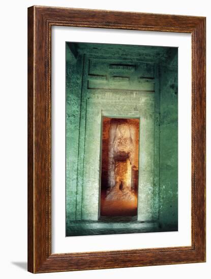 Egypt, Amarna, Tell El-Amarna, Necropolis, Tomb of Dignitary Ahmose, Niche with Statue-null-Framed Giclee Print