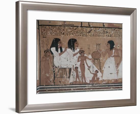 Egypt, Ancient Thebes, Tomb of Khai-Inherkha, Mural of Women with Children-null-Framed Giclee Print