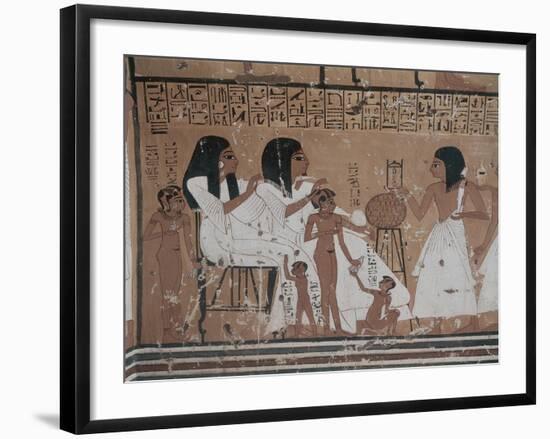 Egypt, Ancient Thebes, Tomb of Khai-Inherkha, Mural of Women with Children-null-Framed Giclee Print